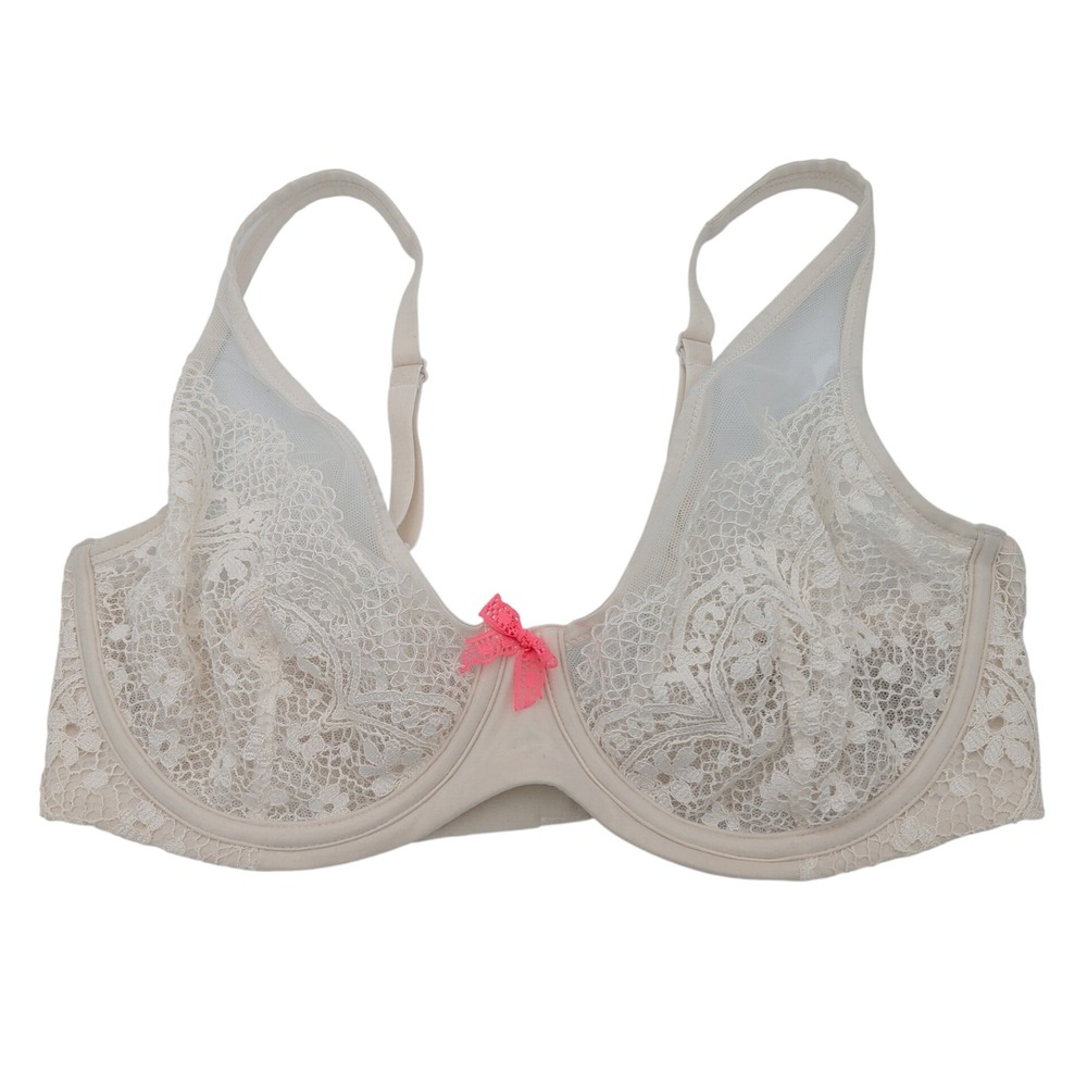 Victorias Secret Body by Victoria Unlined Demi Bra Ivory Lace 36D Underwire
